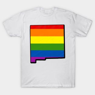 Rainbow New Mexico Outline T-Shirt